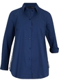 Modische Bluse im Kurz-Lang-Stil Gr. 36 Mitternachtsblau Damen Langarmbluse Neu*