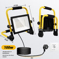 50W-200W LED Fluter mit Stecker Flutlicht Gelb Stativ Baustrahler Scheinwerfer