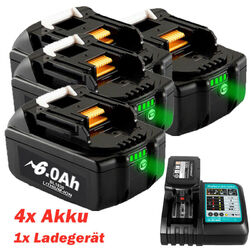 2x 18V 8.0Ah Für Makita BL1830 B Akku 6000mAh BL1860B BL1840B / DC18RC Ladegerät