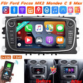 7 Zoll Autoradio Android 13 GPS Navi RDS Für Ford Focus MK2 Mondeo C S Max 2+32G