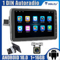 10.1" Zoll Android 10 Autoradio 1 DIN mit GPS Navigation WiFi USB RDS BT +Kamera