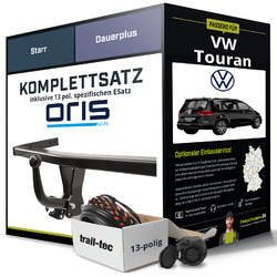 Für VW Touran Typ 1T1,1T2,1T3 Anhängerkupplung starr +eSatz 13pol 10- NEUBis 25.09. im FlashSale 10% sparen*!