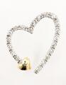 14K 2-Tone Solid Gold 1,3g Full Open Heart Eternal Love Cute Diamond (LP2127001)