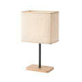 FHL easy! Kate Tisch Nachttisch Leuchte Lampe E14 30cm schwarz Holz Leinen sand