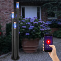 Standlampe Außenleuchte Stehleuchte Edelstahl RGB dimmbar Smart LED Alexa Google