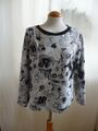 Sweatshirt Shirt Pulli MARGITTES Gr.36 weiss grau schwarz floral