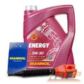 MANNOL 5 L LITER ENERGY 5W-30 MOTOR-ÖL MOTOREN-ÖL + ÖLWECHSELANHÄNGER + TICHTER