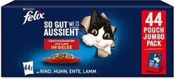 FELIX So gut wie es aussieht Katzenfutter nass in Gelee, Sorten-Mix, 44er Pack