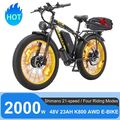 26Zoll Elektrofahrrad KETELES K800 Mountainbike 2000W Dual Motor Fat Tire E-Bike