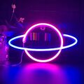 LED Leuchtreklame Neon Schild Neonlicht Leuchtschrift Planet Nachtlicht Deko DE