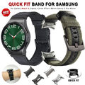 Für Samsung Galaxy Watch 4 5 6 40/44 Classic 43/47mm Leder+ Nylon Ersatz Armband