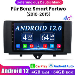 DAB+ CarPlay Autoradio Android 12 Navi RDS BT Für Mercedes Benz Smart Fortwo 451