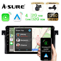 Kamera 2+32G Android 13 Autoradio CarPlay Für BMW E46 3er 318 320 GPS NAVI RDS