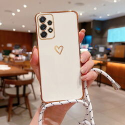 Hülle Handykette für Samsung S25 S24 FE S23 S22 S21 A15 A53 Schutz Plating Case