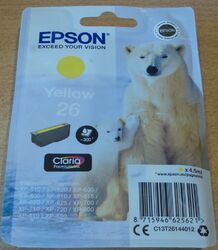 Original Epson 26 Yellow Patrone ORIGINAL T2614 EISBÄR frisch versiegelt Tinte