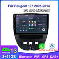 Autoradio Für Citroen C1 Peugeot 107 Toyota Aygo Carplay Android13 GPS NAVI DAB+