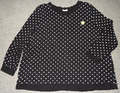 Damen Pullover Sweatshirt Schwarz/Weiß gepunktet Smiley ca. Gr. 2XL Angel of Sty