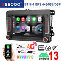 4+64G Autoradio DAB+ Android13 KAM für 2DIN VW GOLF 5 6 Passat Touran Tiguan EOS