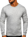 Sweatshirt Pullover Langarmshirt Rundhals Basic Sport Herren Mix BOLF Unifarben