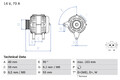 BOSCH 0 986 038 390 Alternator for SEAT,SKODA,VW