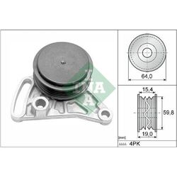 1x Spannrolle, Keilrippenriemen Schaeffler INA 531 0309 10 passend für AUDI