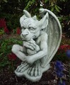 Gartenfiguren, Gargoyle, Fabelwesen 40 cm, Gartenstatue, Steinguss, Gartendeko