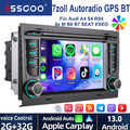 Für Audi A4 S4 RS4 B6 B7 B8 SEAT EXEO Android 13 Autoradio GPS Navi RDS Carplay