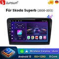 Android 13 Autoradio Carplay Für Skoda Superb 2008-2013 GPS Navi WIFI BT 6+128GB