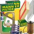 MANN INSPEKTIONSPAKET+4L CASTROL 5W-40 ÖL passend für OPEL CORSA D ab 19MA9235