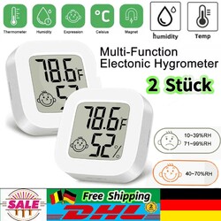 2x Digital Thermo-Hygrometer Thermometer Luftfeuchtigkeit Temperaturmessgerät