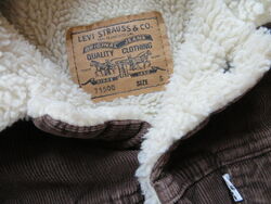 Levi's Jeans 71500 Cord Jacke Gr. S (XS) Braun, Vintage, Teddy-Fell gefüttert !