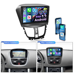 Für Peugeot 207 CC 2006-2015 9"Android 13 Autoradio GPS Navi CarPlay 2+32GB WiFi