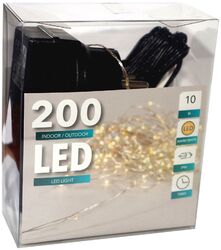 100 - 240 LED Micro Draht Lichterkette Timer warmweiß kaltweiß Strom Silberdraht