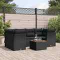 Gartenmöbel Sofa Garnitur Lounge Sitzgruppe 7-tlg. Schwarz Poly Rattan vidaXL