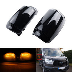 2x Schwarz Linse LED Spiegelblinker Außenspiegel Blinker für Ford Transit V363