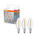 3 x Osram LED Filament Kerzen 5,9W =60W E14 klar 806lm kaltweiß 6500K Tageslicht