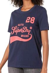 Superdry Damen T-shirt Größe 40 M Shirt Oberteil Shortsleeve Blau CALI STATE
