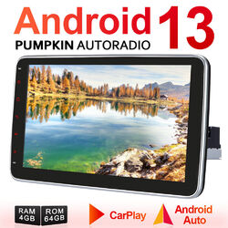 Pumpkin 10.1" Android 13 Autoradio 1 DIN Carplay GPS DAB WiFi 4GB 64GB Bluetooth