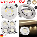 3/5/10X LED Einbauleuchte 5W Einbaustrahler Decken Leuchte Set Einbau Spot 230V