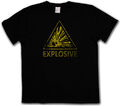 CAUTION EXPLOSIVE VINTAGE LOGO SIGN T-SHIRT - Warning Danger Explosion TNT Bomb