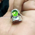 Facettierter Peridot Edelstein 925 Sterling Silber Ring Handarbeit Spacieal G...