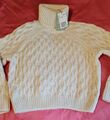 Sehr schöner H & M Damen Pullover creme Gr. S Strick mit Rollkragen NEU