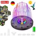 8LED Solar Pumpe mit Akku Teich Brunnen Springbrunnen Fontäne Garten Wasserspiel