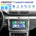 Autoradio Carplay Android 13 4+64G 7" GPS NAVI FM BT Für VW Golf 5 6 Touran Polo