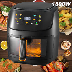 1800W Heißluftfritteuse XXL Air Fryer Fritteusen Heißluft Ofen Friteuse Schwarz