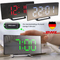 LED Wecker Digital Alarmwecker Funk Temperatur Schlummerfunktion USB Tischuhr