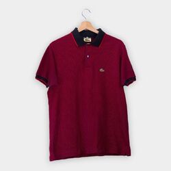 Vintage Lacoste 80er Poloshirt Oberteil Logo bestickt rot Herren 5 L Large Fr...