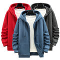 Herren-Fleece-Strickjacke Mit Kapuze Reißverschluss Mantel Jacke Sweatshirt + ∑