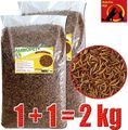 Ambiopet Mehlwürmer getrocknet 2x1kg Nager Vögel Reptilien Fisch Igel Koi-Futter