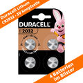 4 x CR2032 Duracell Lithium Knopfzelle DL2032 265mAh 3V Batterie 1 x 4er VPE